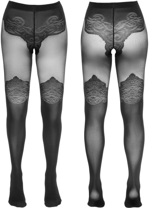 Колготки з вирізом Cottelli Collection Crotchless Tights Pattern від Orion - Зображення 4
