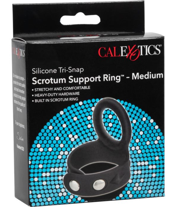 Ерекційне кільце CalExotics Silicone Tri-Snap Scrotum Support Ring - Зображення 4