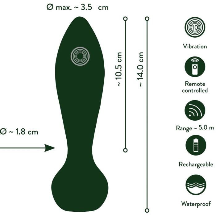 Анальная пробка с вибро и пультом Emerald Love Luxurious Anal Plug от Orion - Изображение 2