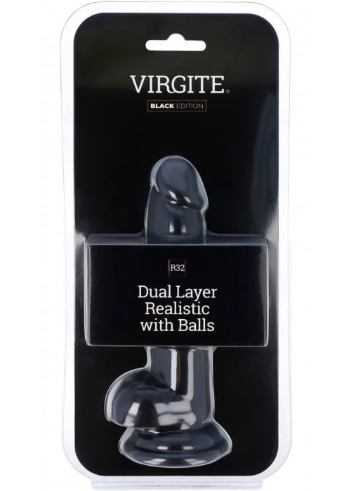 Фаллоимитатор Virgite R32 Dual Layer Black Edition - Изображение 4