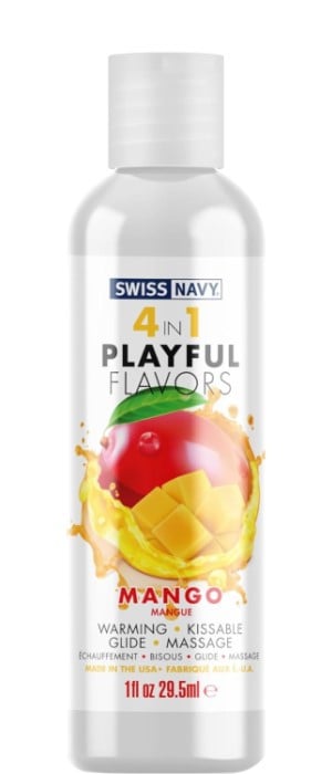 Лубрикант со вкусом манго Swiss Navy 4 in 1 Playful Flavors Mango, 29.5 мл