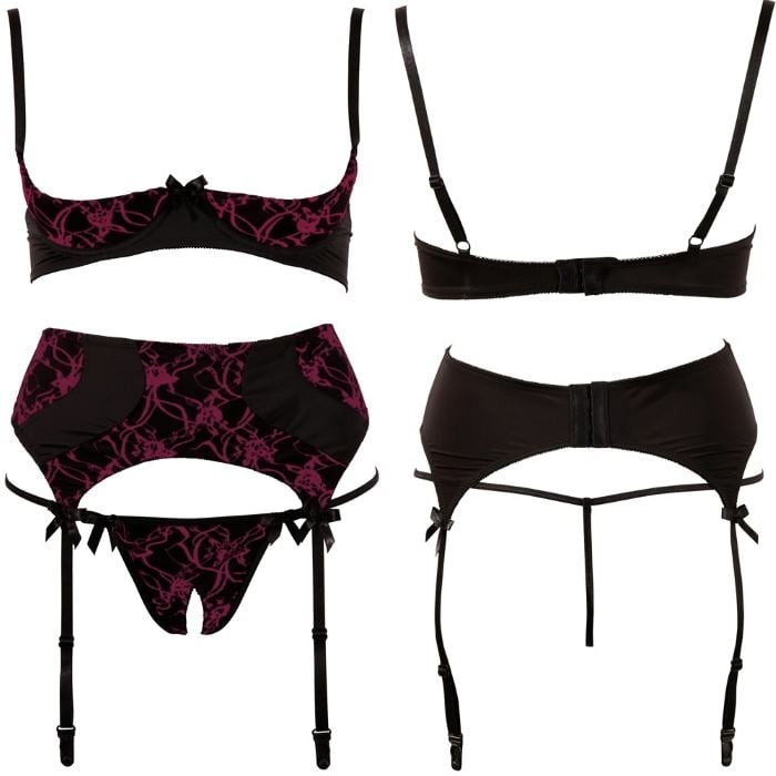 Комплект Abierta Fina Shelf Bra Set бюстгальтер, пояс з пажами і трусики від Orion - Зображення 4