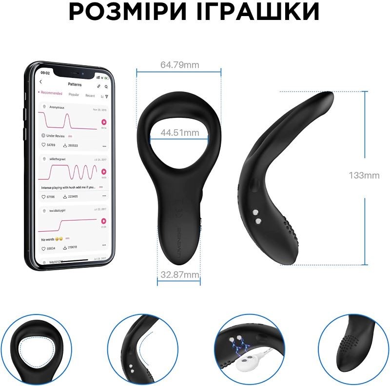 Эрекционное кольцо с вибро Lovense Diamo - Изображение 5