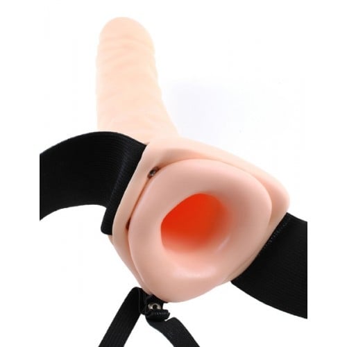 Порожнистий страпон з вібро 8" Vibrating Hollow Strap-On від Pipedream - Зображення 4