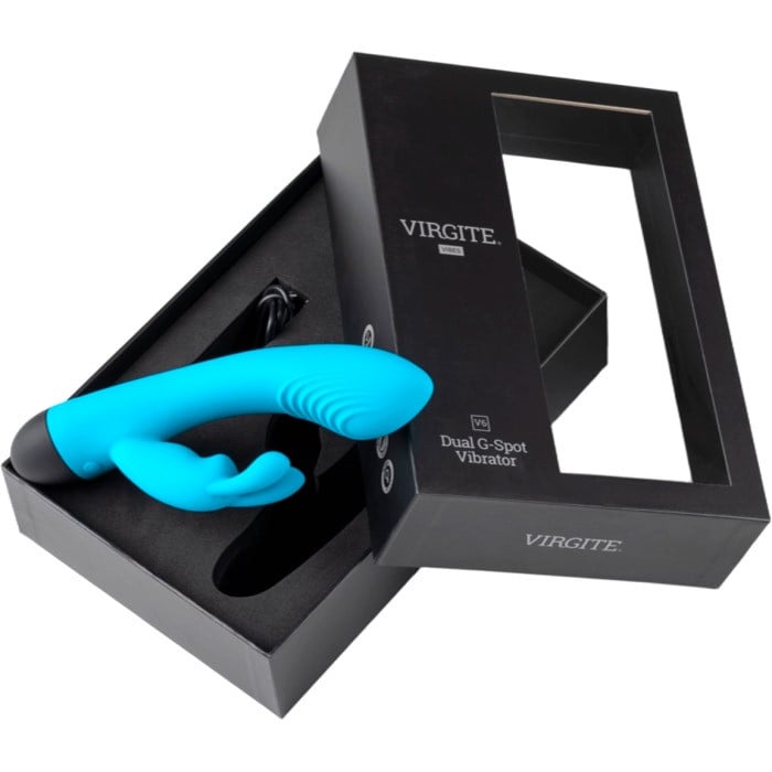 Вібратор кролик Virgite V6 (Blue) - Зображення 4