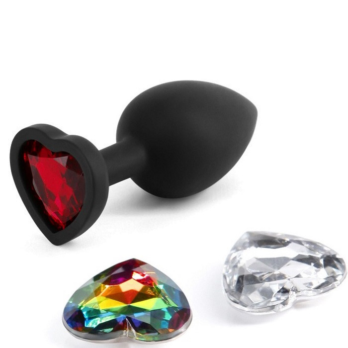 Анальная пробка со сменными кристаллами NS Novelties Glams Xchange Heart Small - Изображение 2