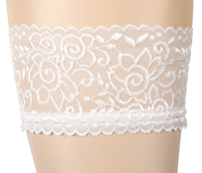 Панчохи Cottelli Legwear Hold-up Stockings (White) - Зображення 4