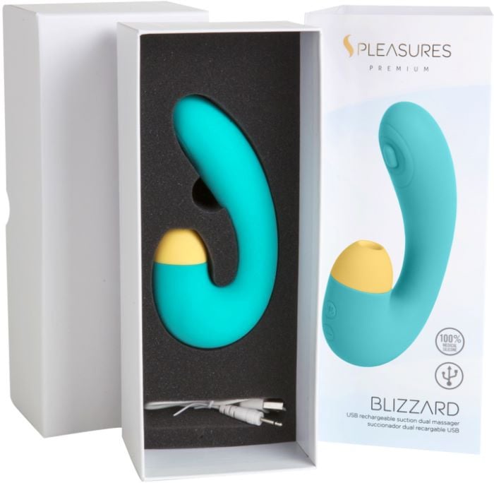 Вакуумный вибратор с пульсацией S Pleasures Blizzard (Aqua) - Изображение 4