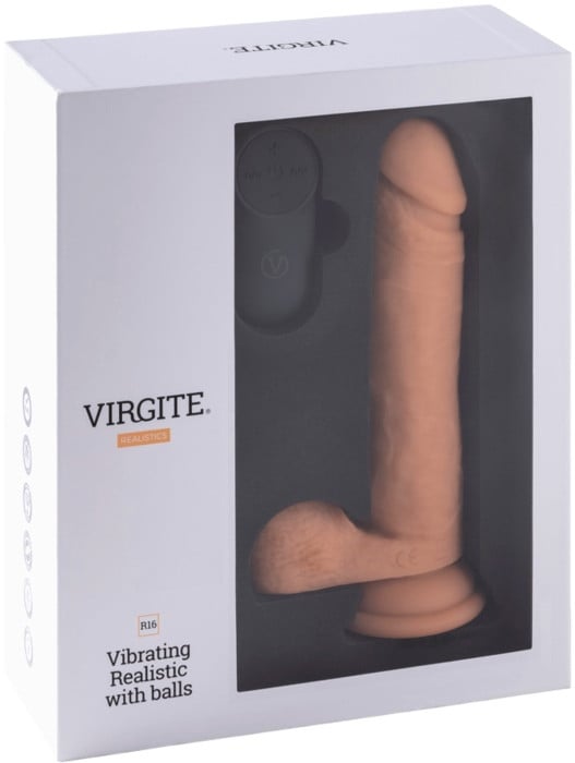 Вібратор з пультом Virgite Vibrating Realistic R16 - Зображення 6