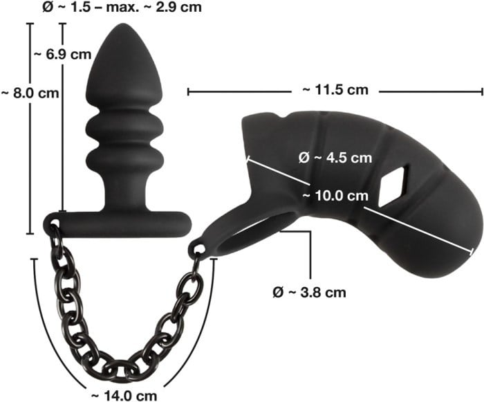 Пояс вірності з анальною пробкою Black Velvets Cock Cage від Orion - Зображення 3