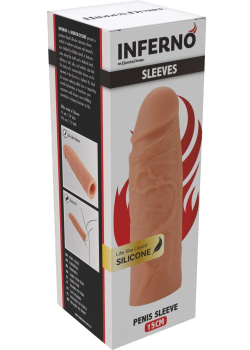Насадка на пеніс Inferno Life-like Liquid Silicone 15 см - Зображення 6