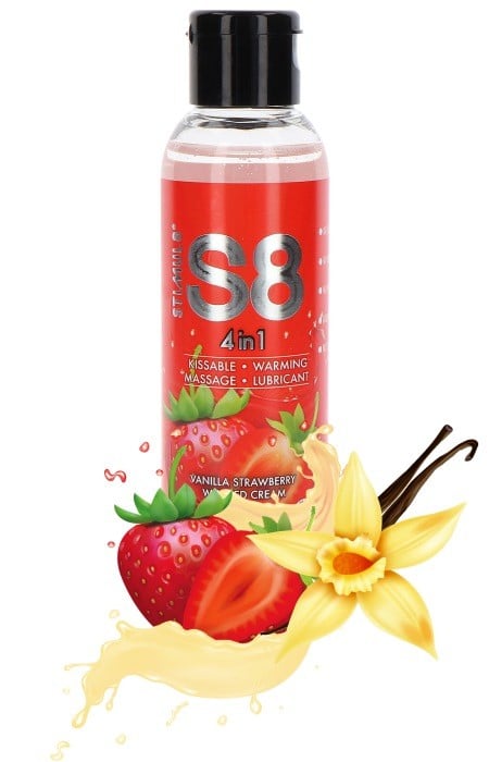 Лубрикант со вкусом клубники 4-in-1 Vanilla Strawberry Whipped Cream, 125 мл от Stimul8 - Изображение 2