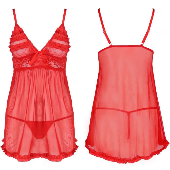 Пеньюар и стринги Avanua Zafira Chemise (Red) - Изображение 3