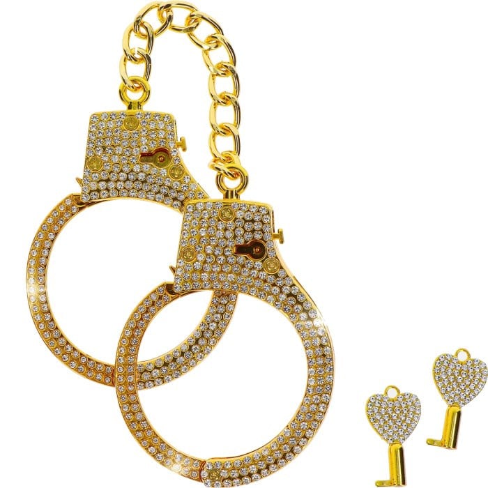 Металеві наручники Taboom Diamond Wrist Cuffs (Gold) - Зображення 2