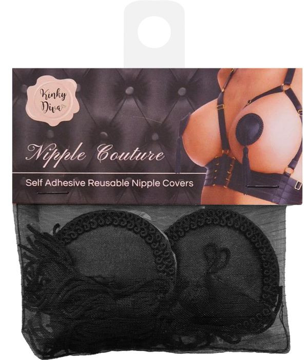 Наклейки на соски Kinky Diva Nipple Covers Gloss (Black) - Зображення 4