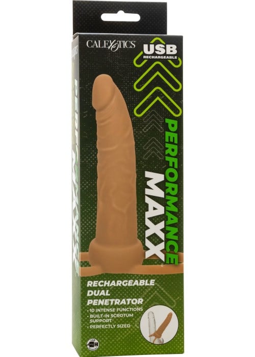 Насадка для подвійного проникнення з вібро CalExotics Performance Maxx (Light Skin) - Зображення 10