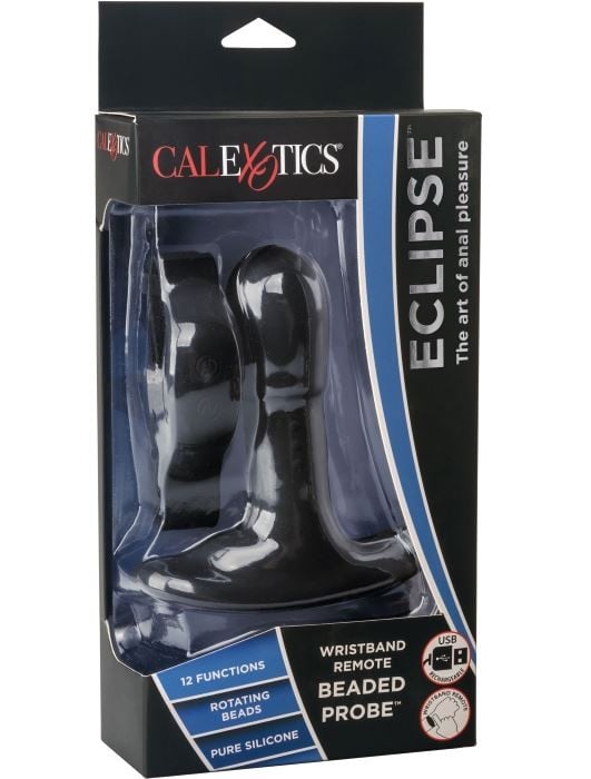 Анальная пробка с пультом, вибро и ротацией Eclipse Wristband Remote Beaded Probe от CalExotics - Изображение 9
