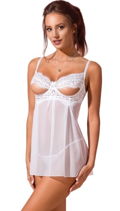 Пеньюар и стринги Avanua Silentia Chemise (White)