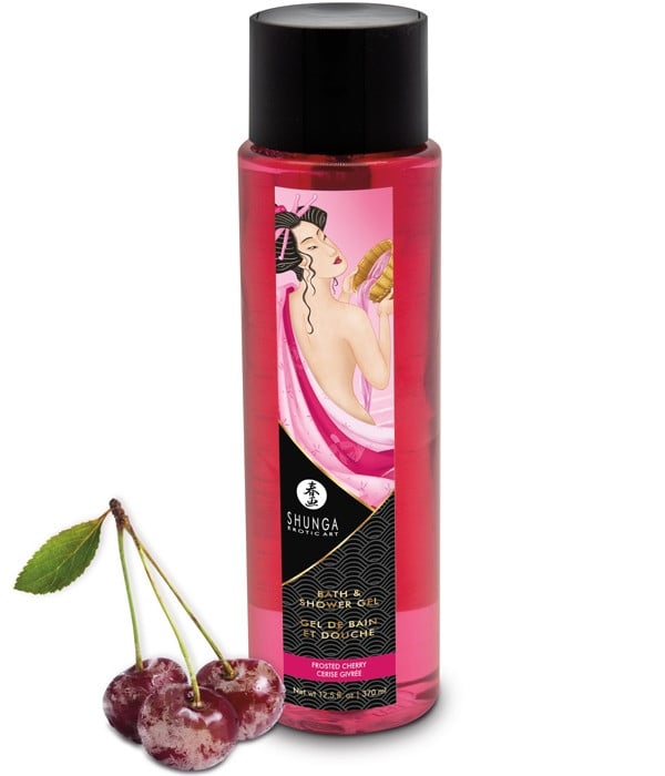 Гель для душа с ароматом вишни Shunga Bath & Shower Gel Frosted Cherry, 370 мл - Изображение 2