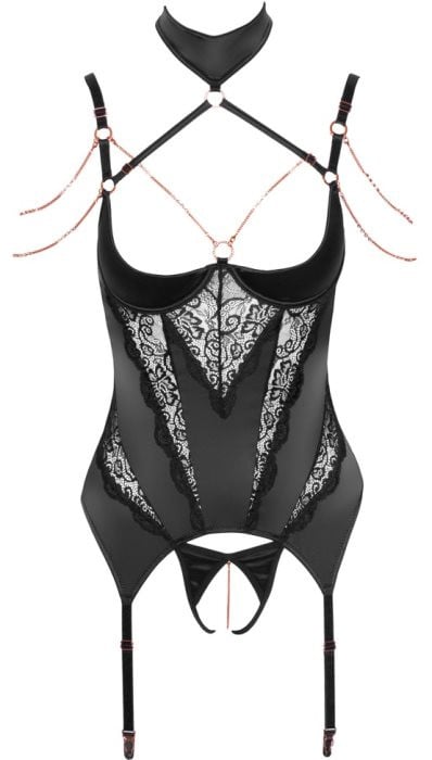 Корсет і трусики Abierta Fina Basque and String - Зображення 5