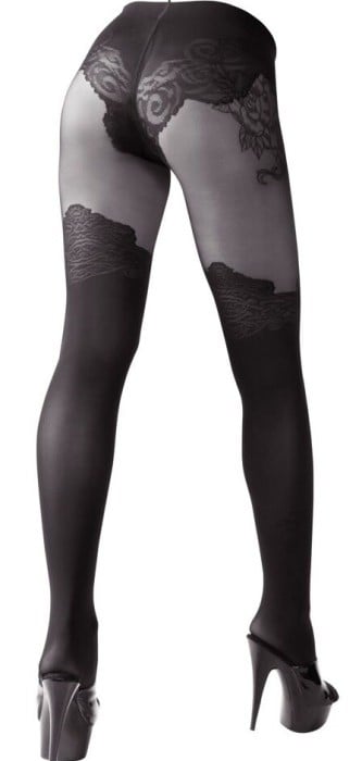 Колготки з вирізом Cottelli Collection Crotchless Tights Pattern від Orion - Зображення 3