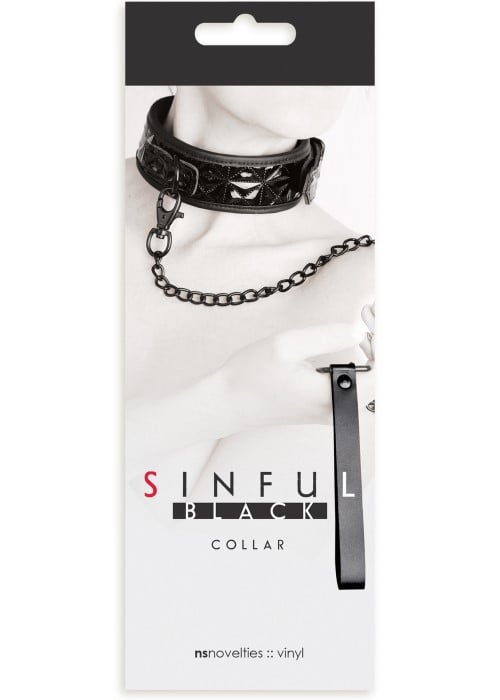 Ошейник с поводком Sinful Collar Black от NS Novelties - Изображение 5