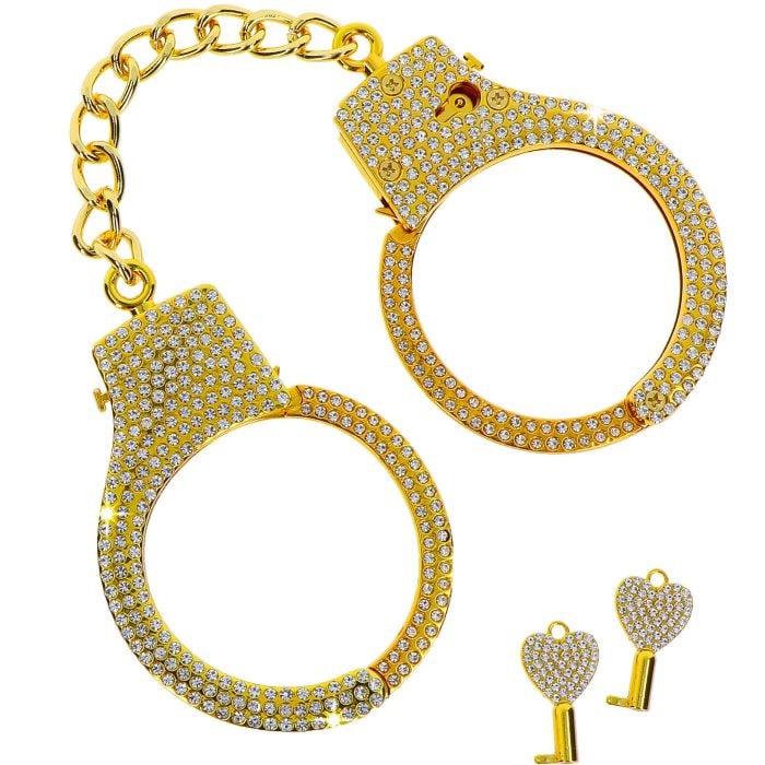 Металеві наручники Taboom Diamond Wrist Cuffs (Gold) - Зображення 3