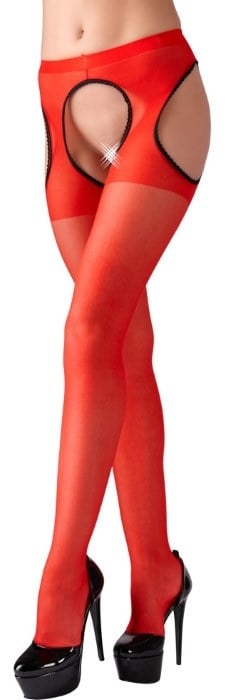 Колготки з вирізом Cottelli Collection Sex Tights Red від Orion
