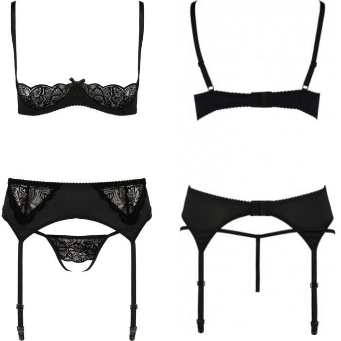Комплект бюстгальтер, трусики и пояс Casmir Lauren Set (Black) - Изображение 3