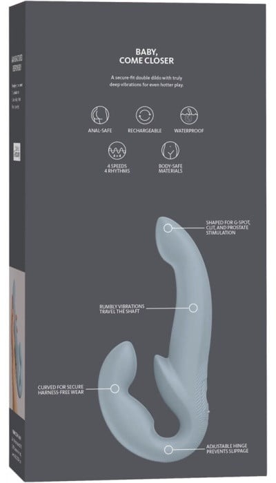 Безремневий страпон з вібро Fun Factory Share Vibe Pro (Grey) - Зображення 8