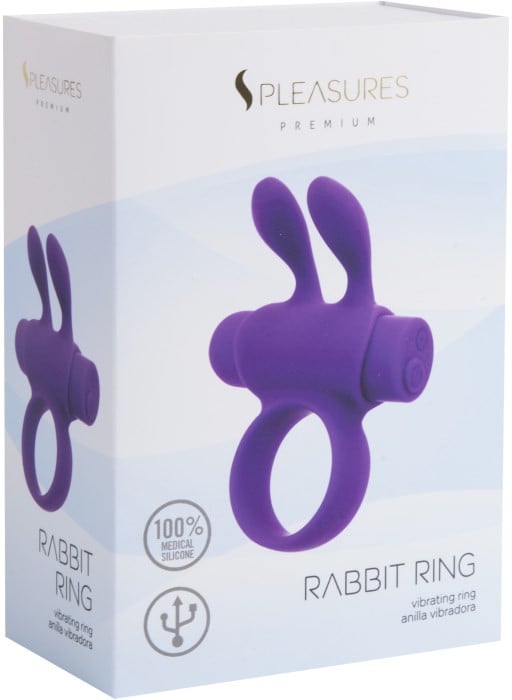 Ерекційне кільце з вібро Rabbit Rechargeable Ring Purple від S Pleasures - Зображення 3