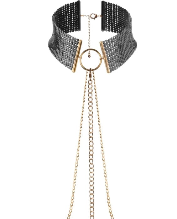 Нашийник-прикраса Bijoux Indiscrets Metallic Mesh Collar (Black)