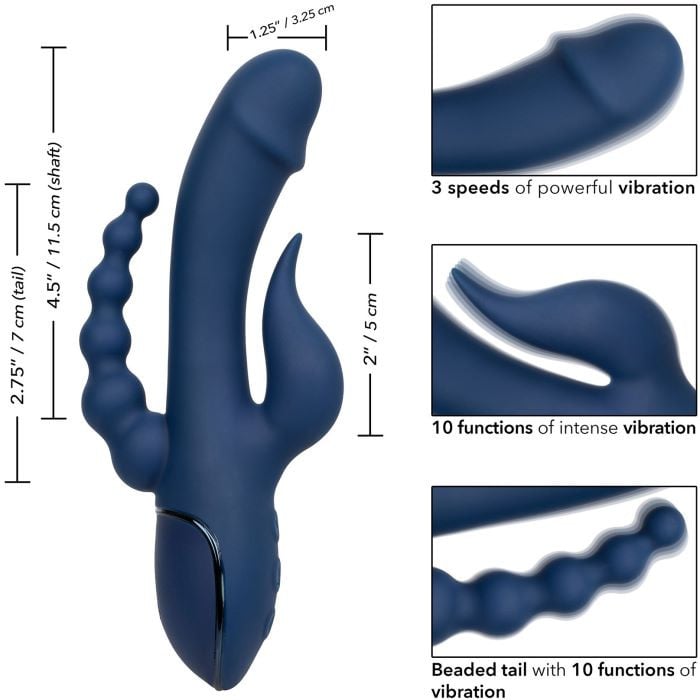 Потрійний вібратор з пульсацією CalExotics Triple Orgasm - Зображення 7