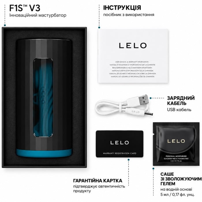 Мастурбатор з вібро Lelo F1S V3 XL (Teal) - Зображення 5