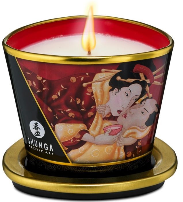Массажная свеча Shunga Massage Candle Strawberry, 170 мл