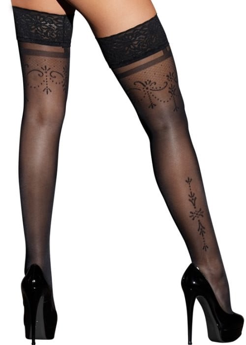 Панчохи Cottelli Legwear Stay ups (Black)