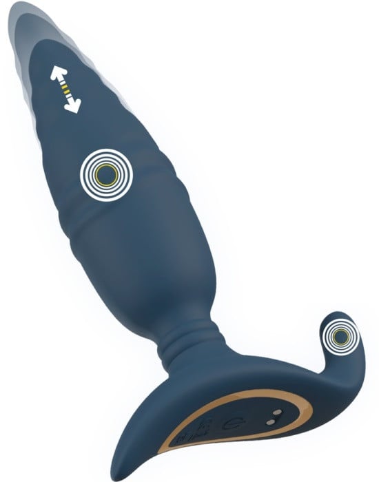 Анальная пробка с вибро и поступательными движениями Anos Thrusting Butt Plug - Изображение 2