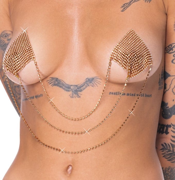 Накладки на груди пестіси Cottelli Collection Nipple Stickers Square (Gold) - Зображення 2