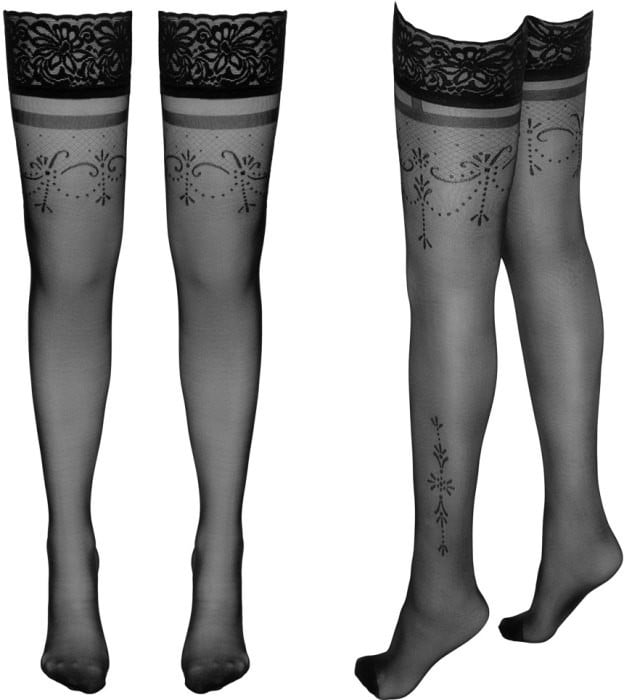 Панчохи Cottelli Legwear Stay ups (Black) - Зображення 4