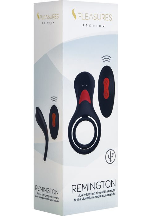 Эрекционное кольцо с вибрацией S Pleasures Remington (Black) - Изображение 3