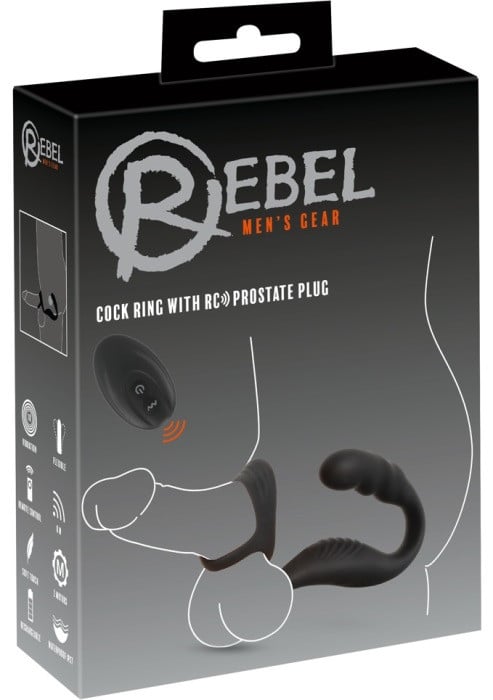 Ерекційне кільце з анальною стимуляцією і вібрацією Cock Ring with RC Prostate Plug від Orion - Зображення 17