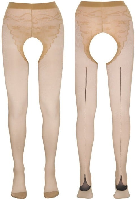Колготки з вирізом Cottelli Collection Strumpfhose Ouvert Beige від Orion - Зображення 3