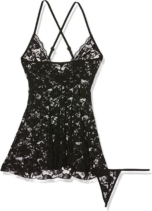 Пеньюар і трусики Avanua Daiva Chemise (Black) - Зображення 2