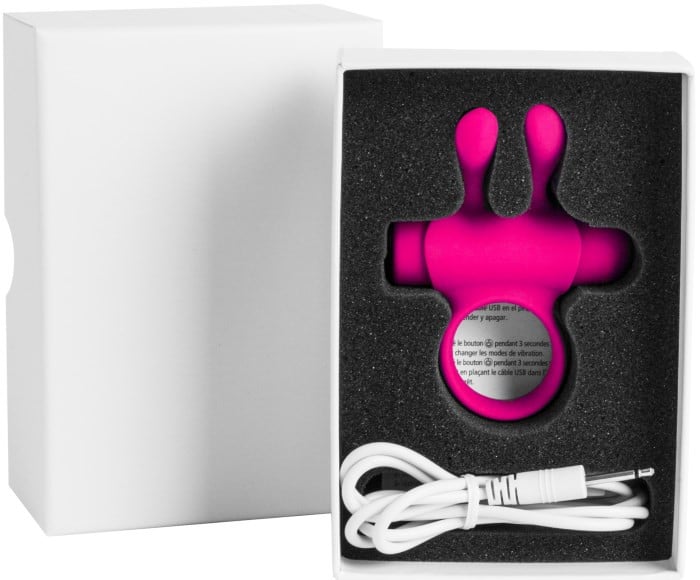Ерекційне кільце з вібро Rabbit Rechargeable Ring Pink від S Pleasures - Зображення 2