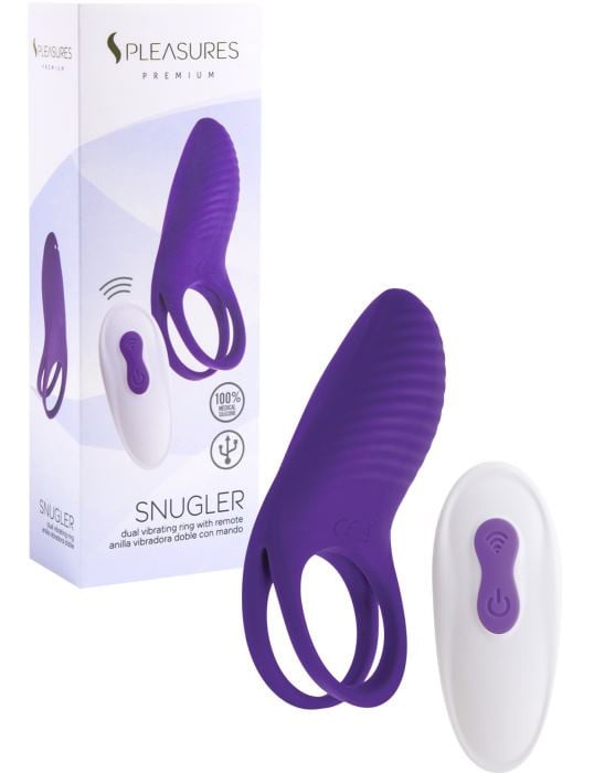 Эрекционное кольцо с вибрацией S Pleasures Snugler (Purple) - Изображение 5