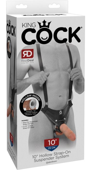 Страпон фаллопротез King Cock 10" Hollow Strap-on Suspender System від Pipedream - Зображення 8