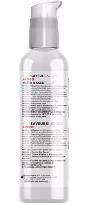 Лубрикант со вкусом манго Swiss Navy 4 in 1 Playful Flavors Mango, 118 мл - Изображение 2
