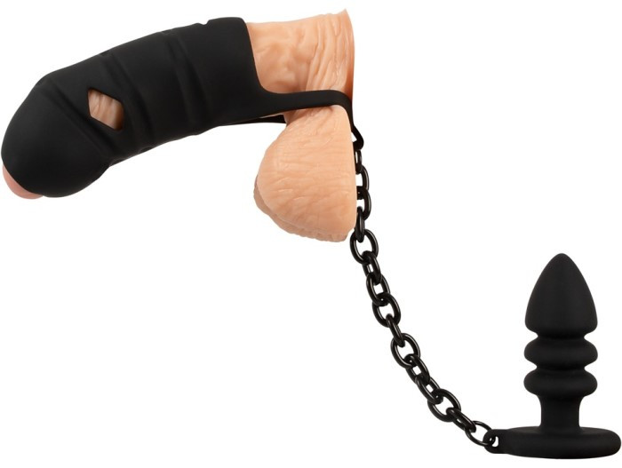 Пояс вірності з анальною пробкою Black Velvets Cock Cage від Orion - Зображення 7