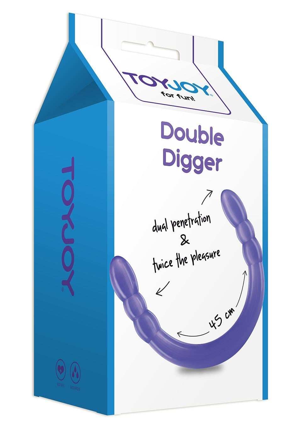 Двосторонній фалоімітатор Double Digger Purple 45 см від Toy Joy - Зображення 2
