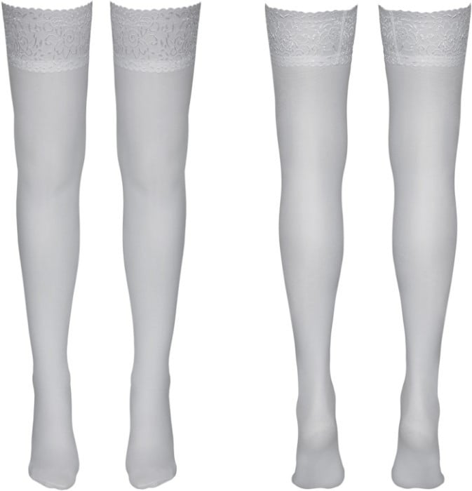Панчохи Cottelli Legwear Hold-up Stockings (White) - Зображення 5